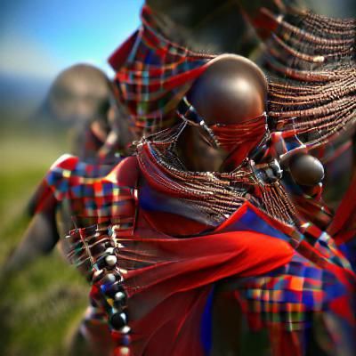 Spectacular Maasai Warriors in Traditional Regalia