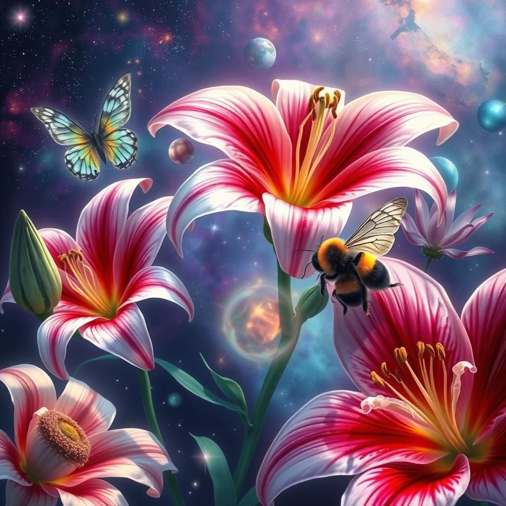 Vibrant Floral Cosmos in Vibrant Colors