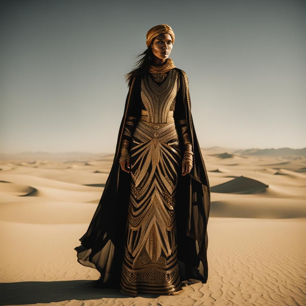 Golden Desert Goddess in Dreamy Hues