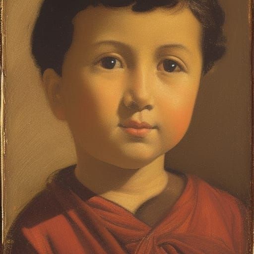 Ancient Egyptian Toddler Gaze in Modern Moment