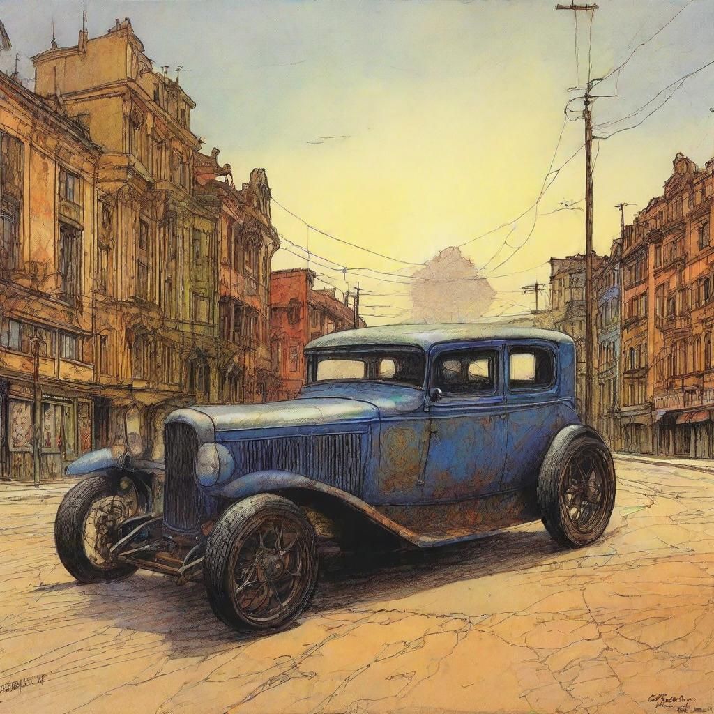 Cyberpunk 1932 Ford Coupe: A Low-Rider Masterpiece in Cool H...