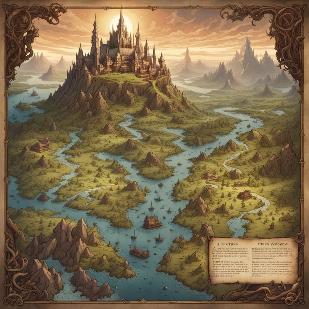 Epic Fantasy Parchment Map