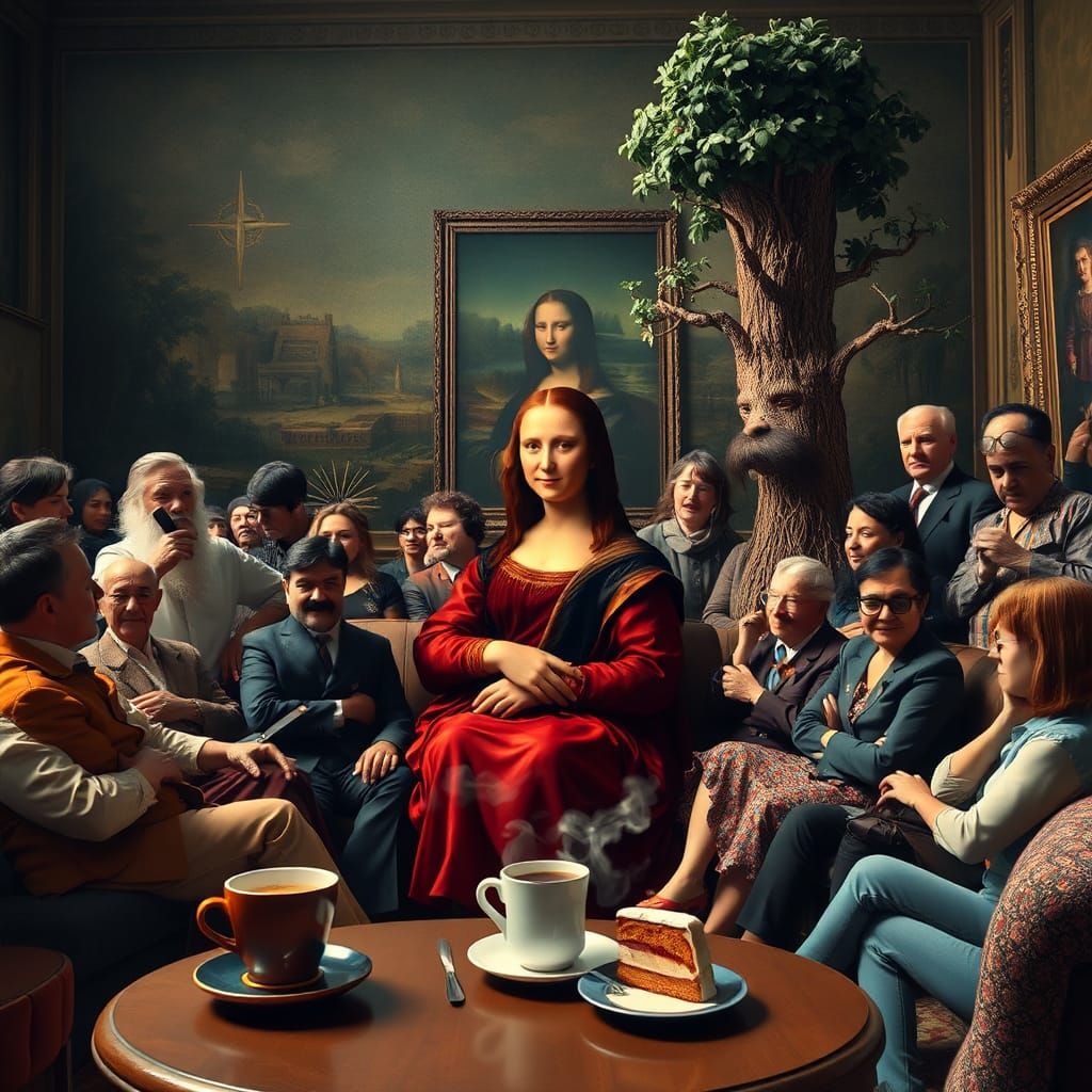 Dreamlike Gathering of Friends in Renaissance Luxury