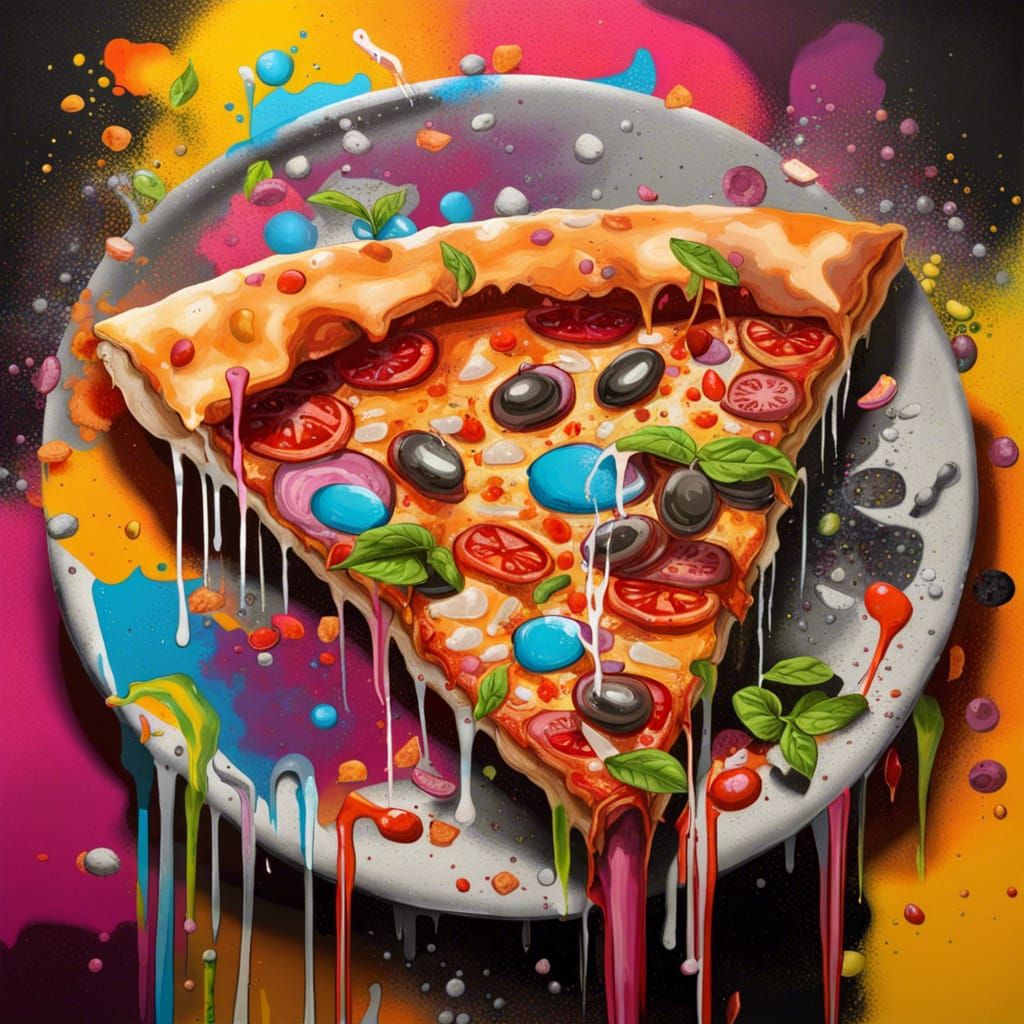 Graffiti Artist Creates Vast Colorful Plate of Food