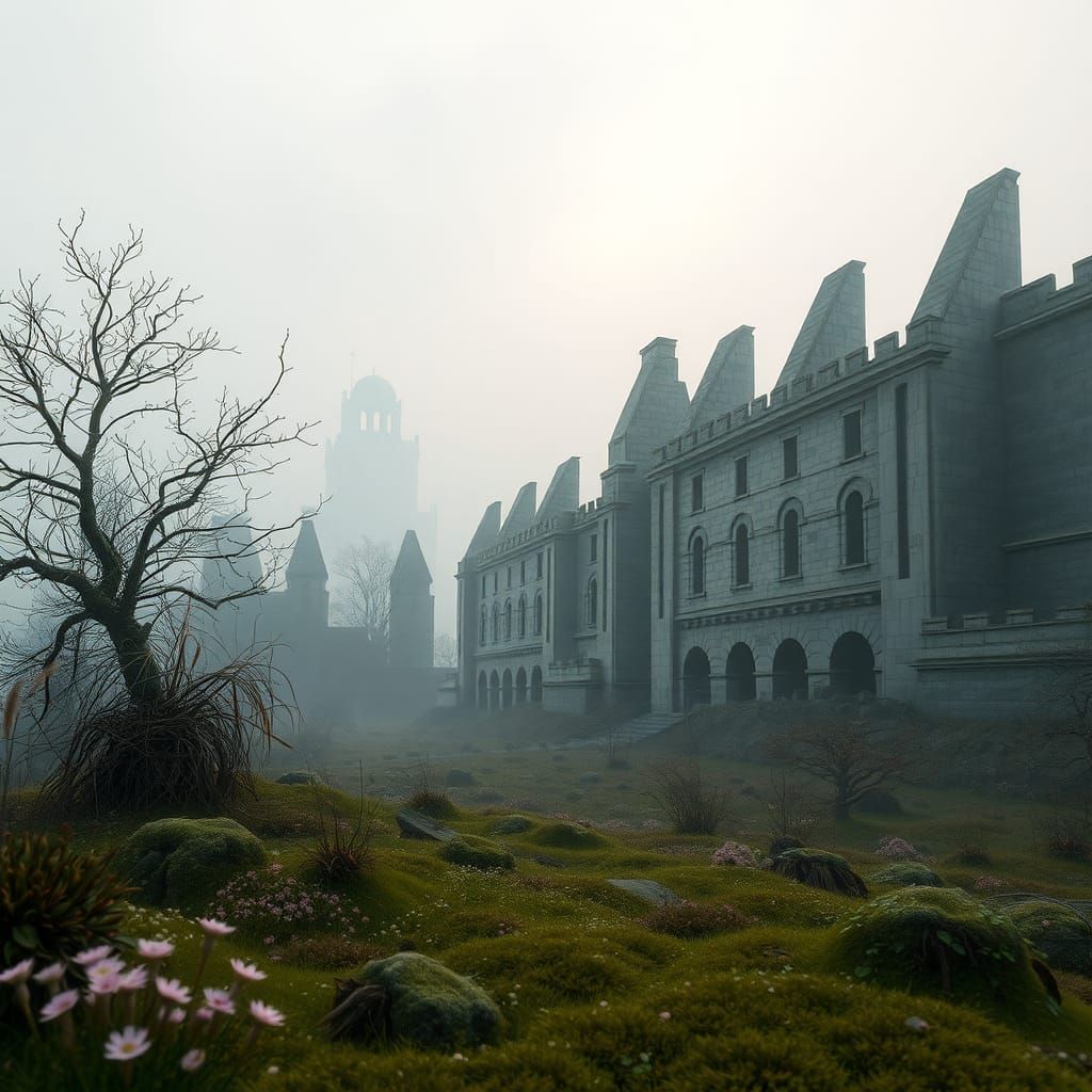 Ethereal Irish Fairytale Scene in Organic, Mechanical Harmon...