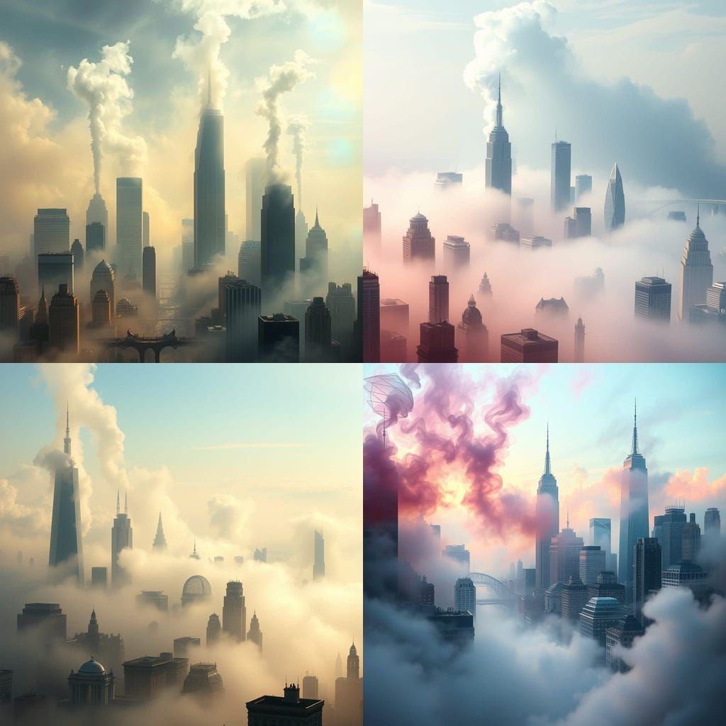 The Dissolving Cityscape in Ethereal Haze