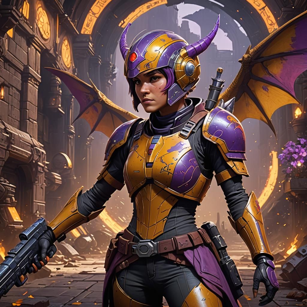 Sabine Wren as a Majestic Dark Fantasy Dragon