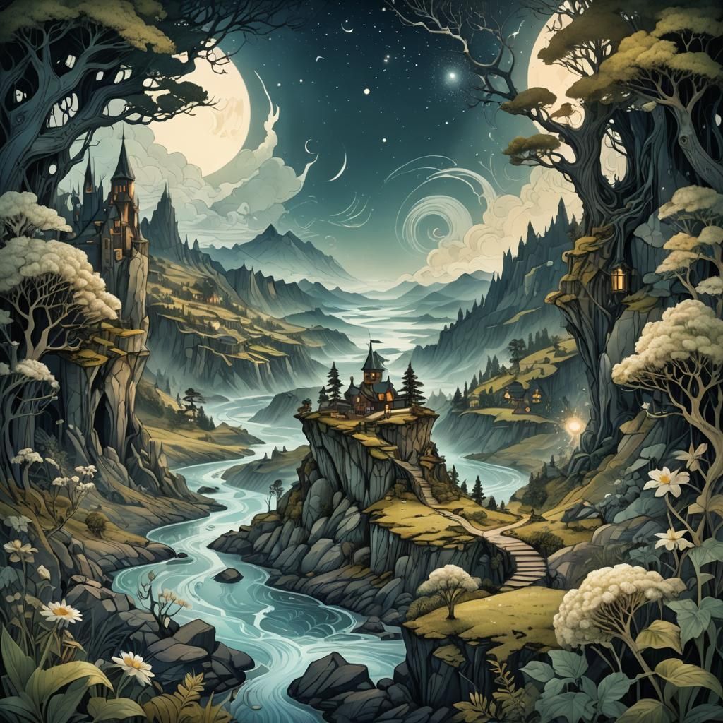 Epic Fantasy Landscapes in Vibrant HDR