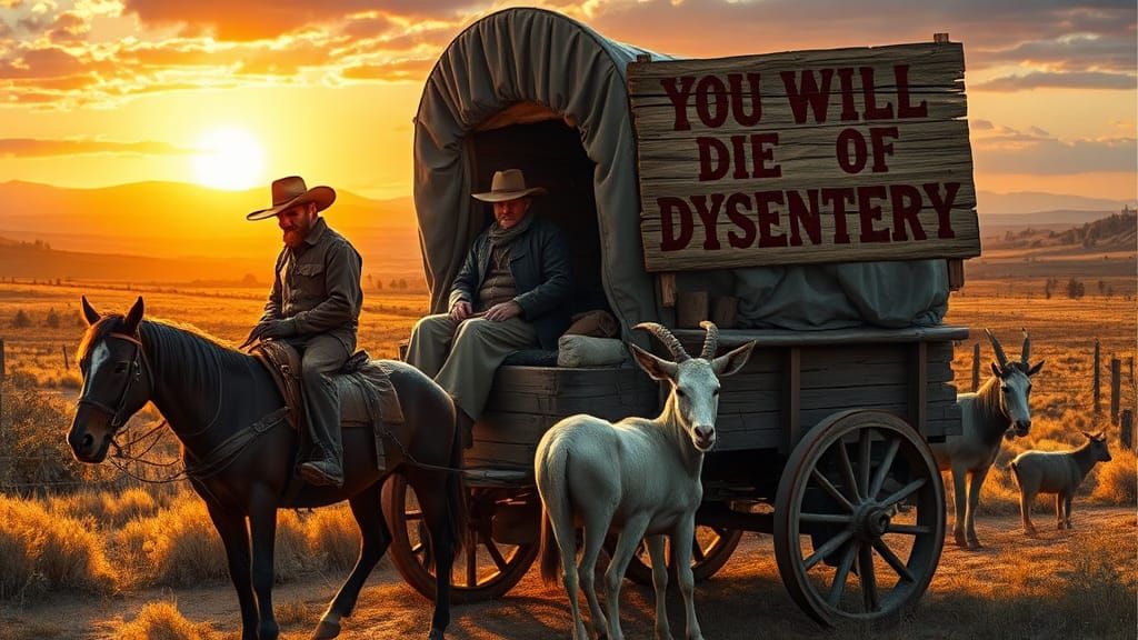 Weathered Couple Faces Death on the Oregon Trail