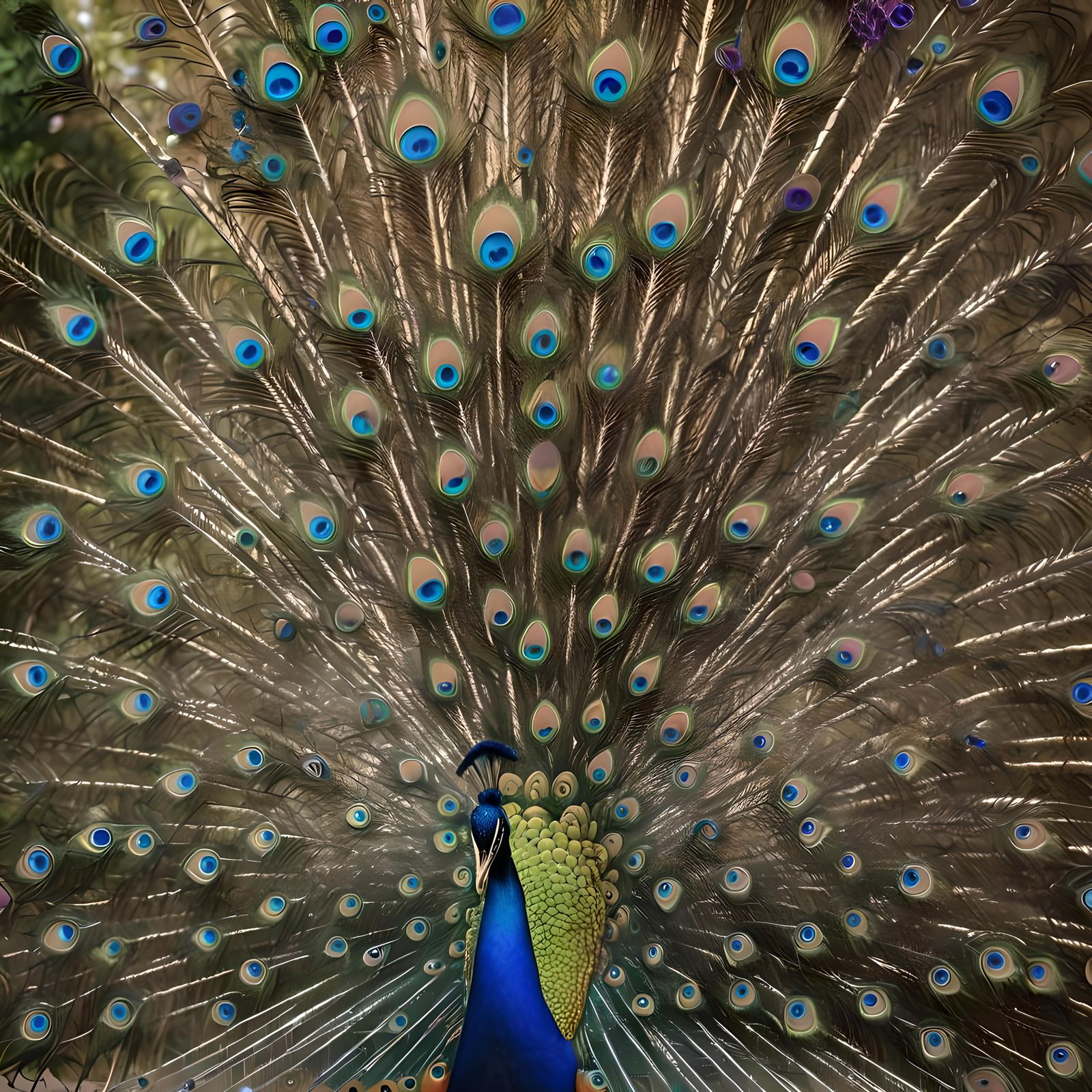 Vibrant Winged Hybrid Bird in Majestic Purple, Yellow, and B...