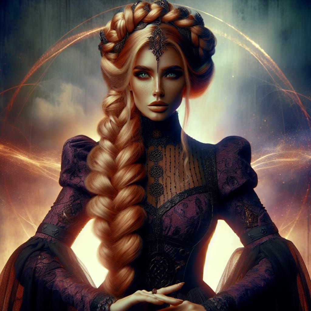 Ethereal Irish Goddess Fúamnach in Midnight Splendor