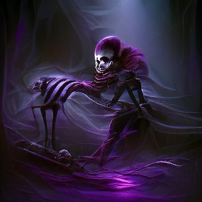 Dark Fantasy Skeleton in Mysterious Twilight
