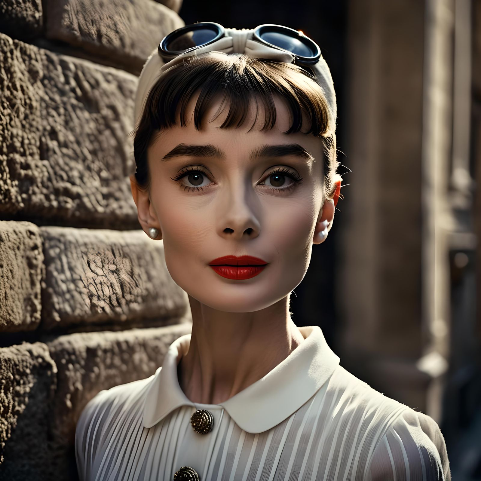 Audrey Hepburn in Elegant Roman Holiday Attire