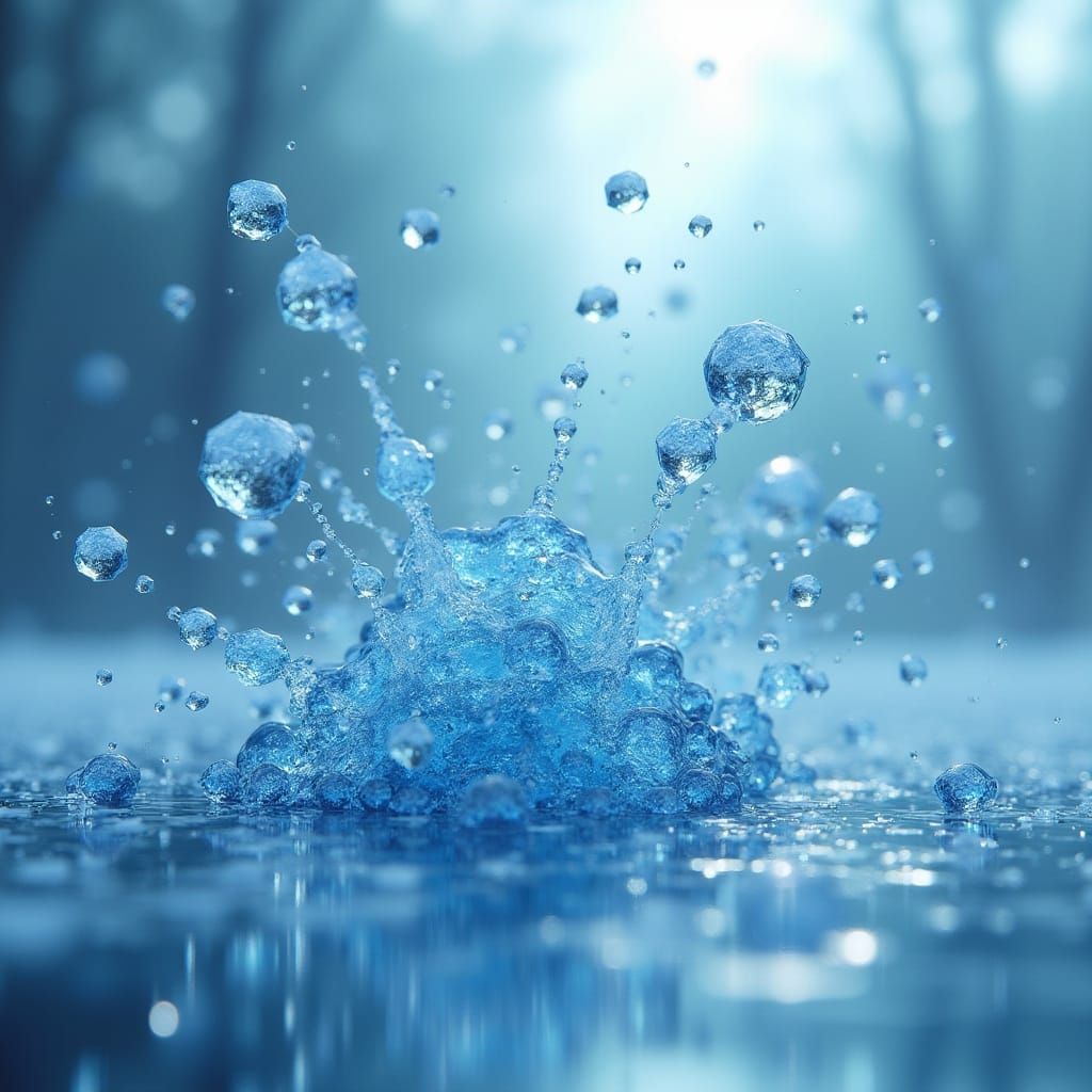 Animated Water Molecules: Ice, Liquid, and Vapor