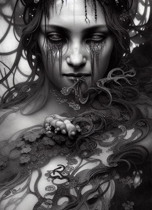 Sinister Horned Viper Cries Tears of Blood in Dark Fantasy S...