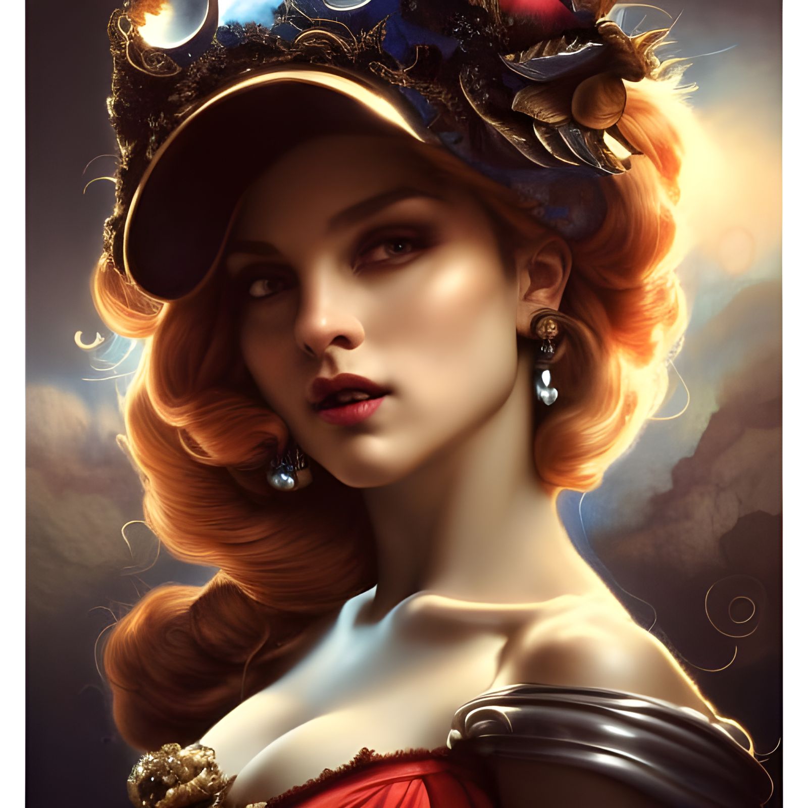 Regal Super Mario in Moonlit Rococo Elegance