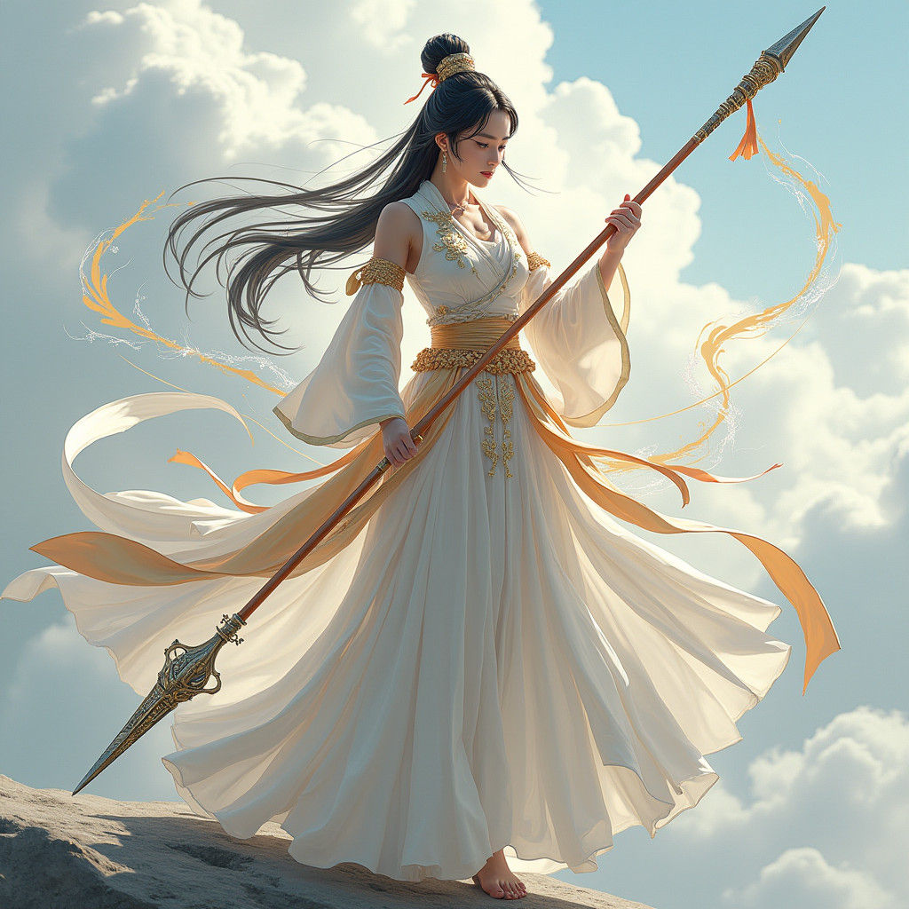 Surreal Martial Artist Pierces Celestial Realm in Exquisite,...