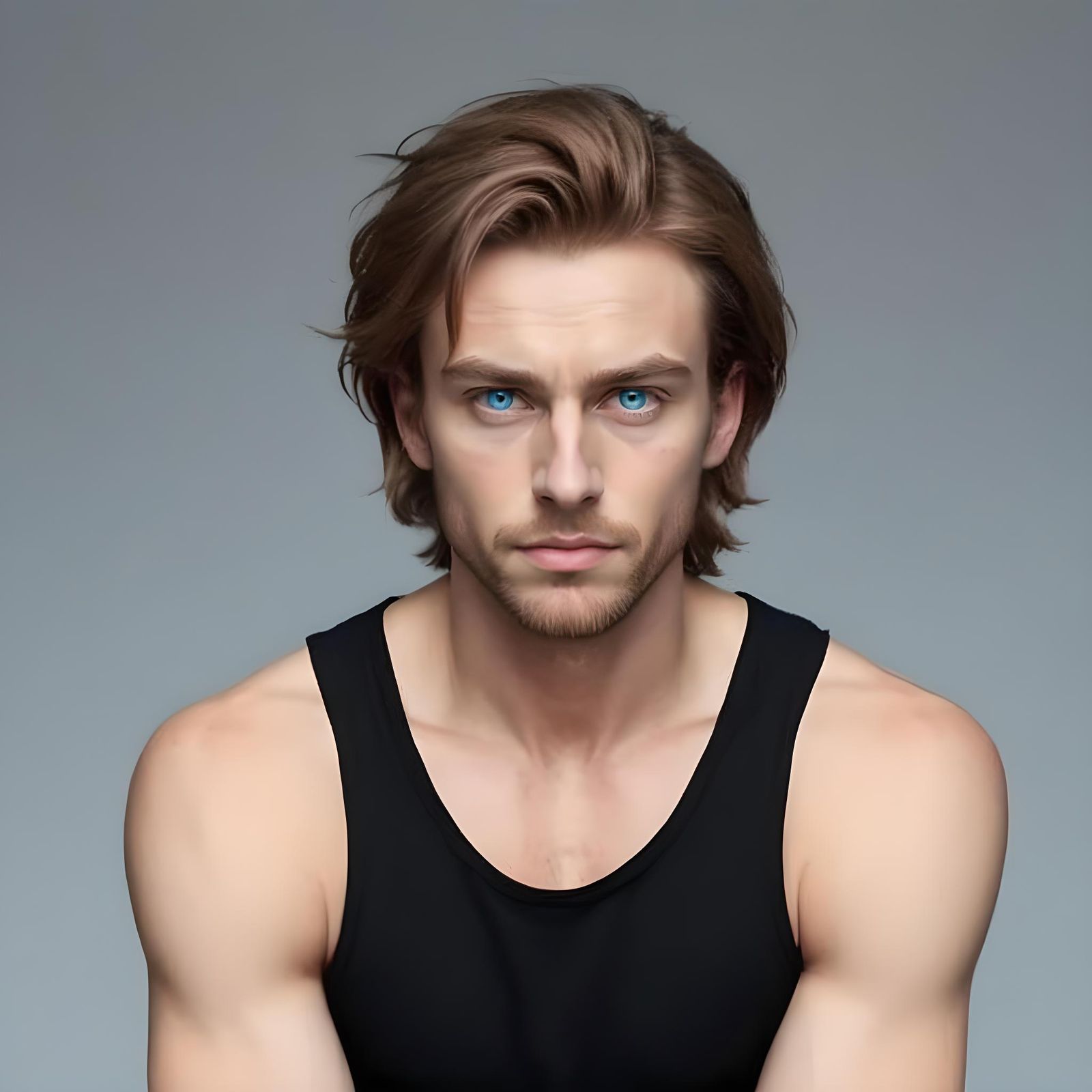 Idealistic Nordic-American Man in Minimalist Portrait