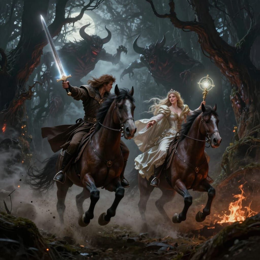 Epic Fantasy Escape: Prince and Princess Battle Demons