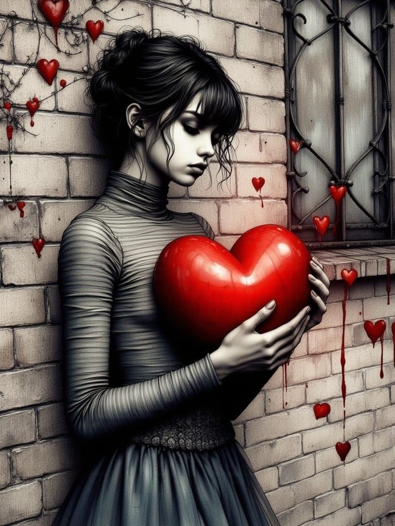 Ethereal Gothic Beauty in Charcoal Pastels