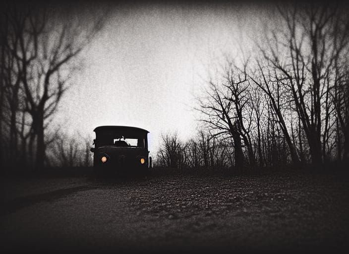 A Vintage Horror Scene in High Contrast