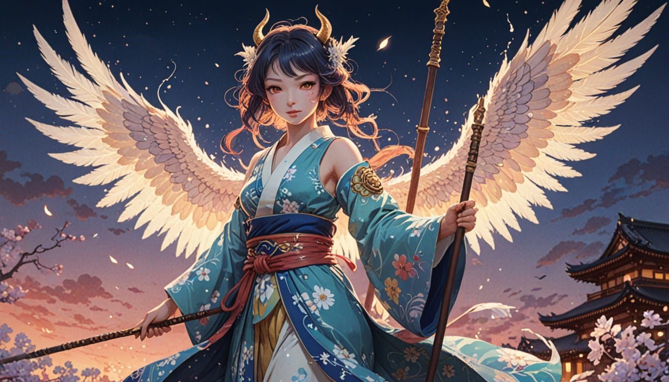 Anime Demoness Radiates Warm, Golden Light