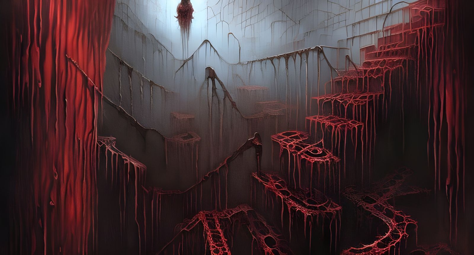 Surreal Descent into Horror, as Paint Flecks and Tar Drip Do...