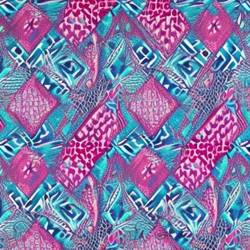 Vibrant Print Fabric in Geometric Patterns
