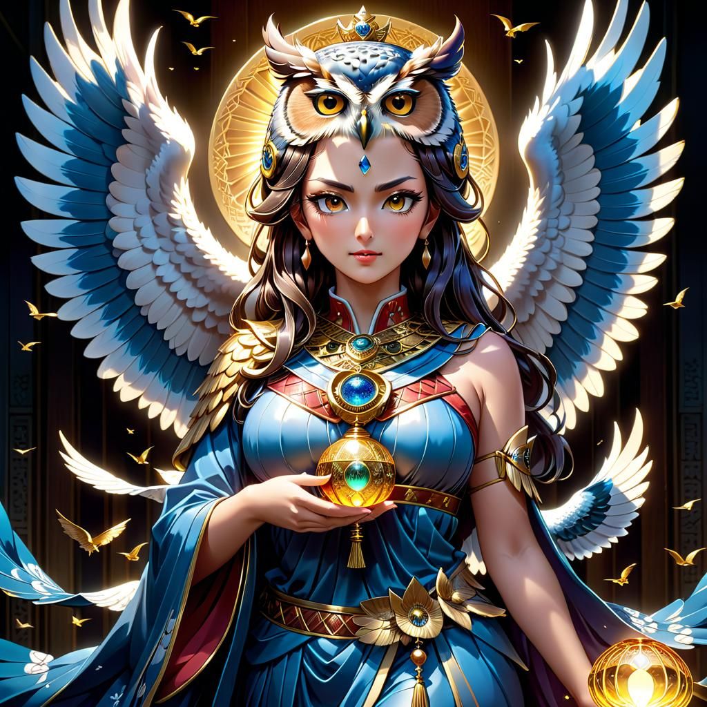 Puce, Owl Goddess Queen of Wisdom