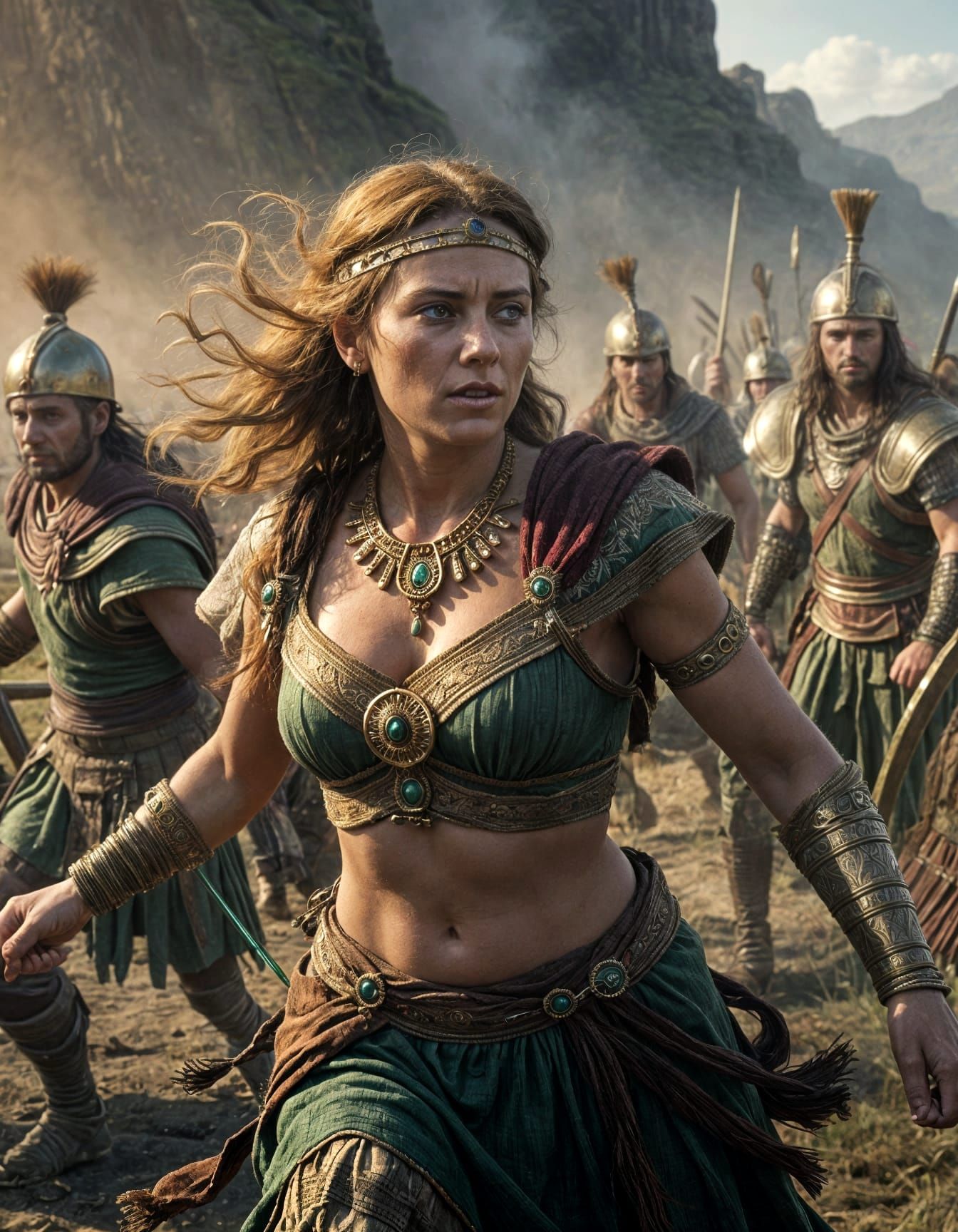 Boudica Leads Britons into Battle, Fantasy Art