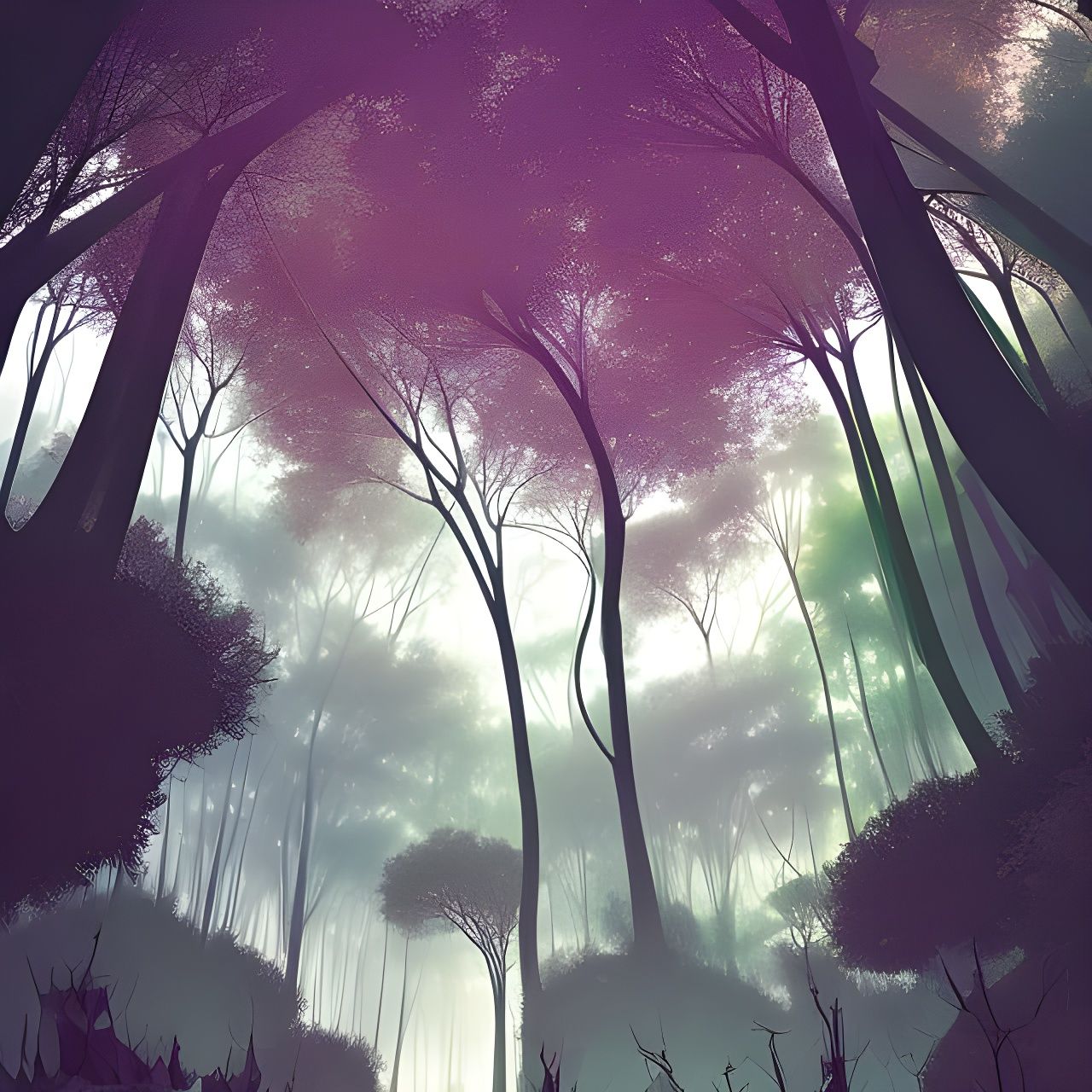 Fractal Forestscape in Gemstone Hues