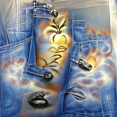 Glamorous Denim Pocket Portrait Airbrushed Masterpiece