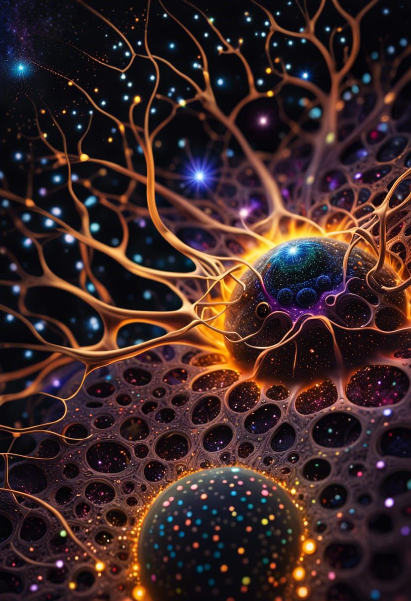 Celestial Neuron Pathways in Cosmic Nebula