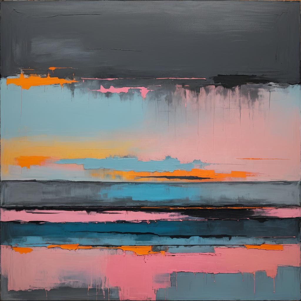 Ethereal Beachscape in Vibrant Abstract Expressionism