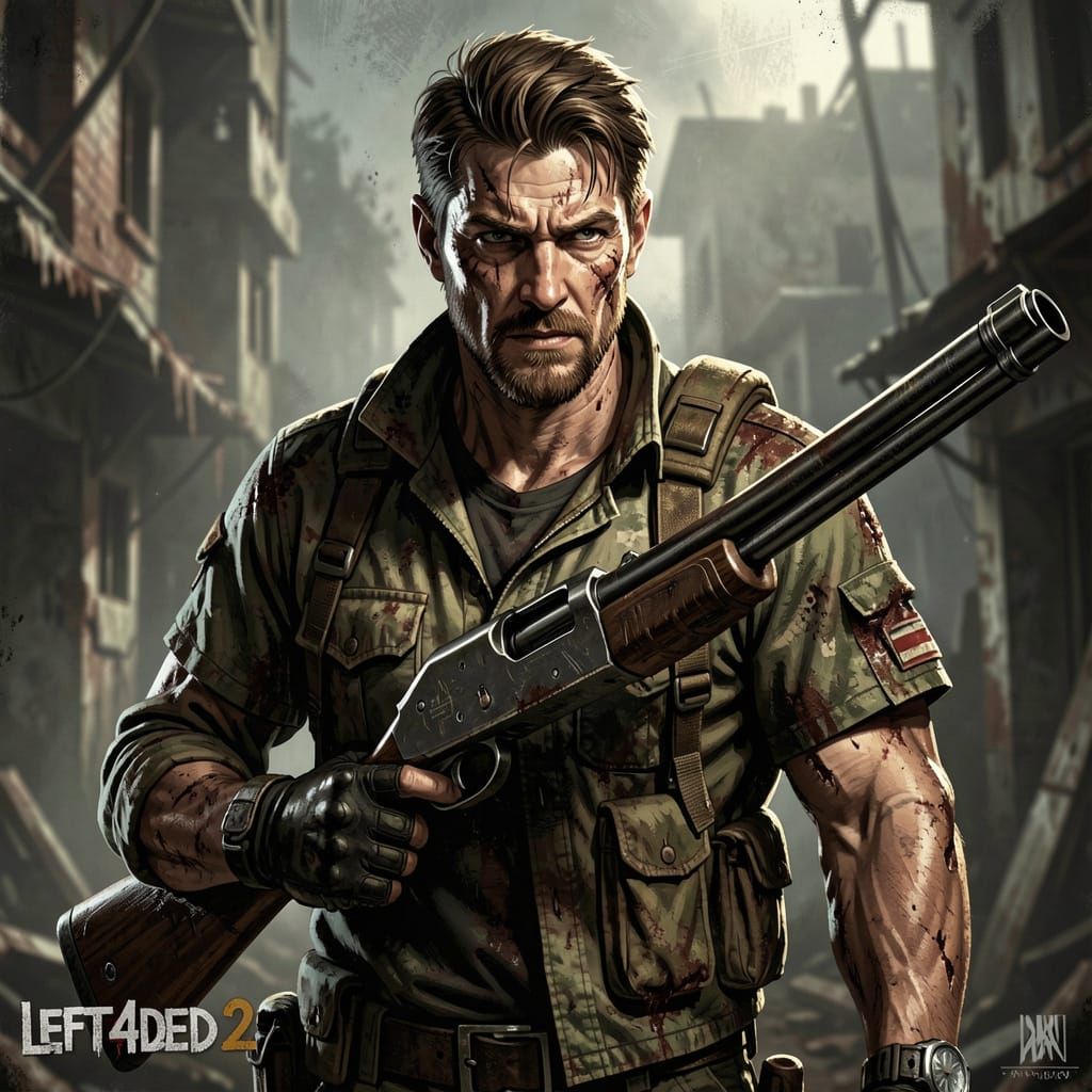 Ellis from Left 4 Dead 2 in Realistic Concept Art Style