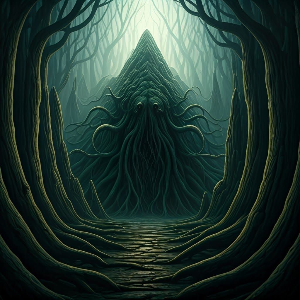 Eldritch Mountains in a Haunting Landscape