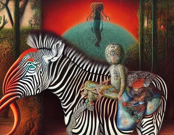 Mysterious Optical Illusions of Zebra and Elephant
