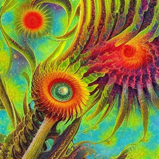 Intricate Merging of Fiddleheads and Mandelbrot Fractals in...