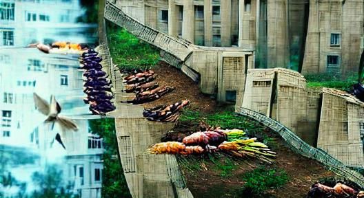 Surreal Battle Aftermath in a Dystopian Arena