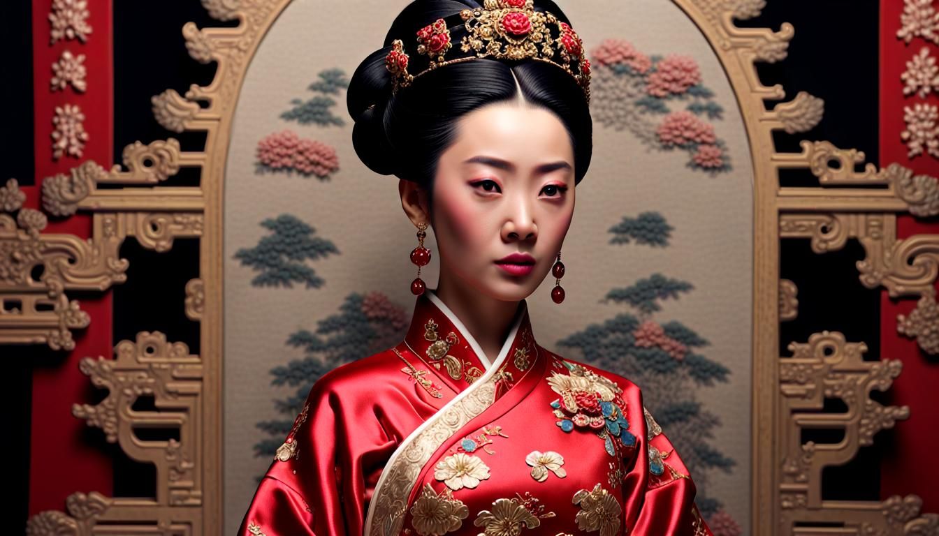 Empress Dowager Mu in Authentic Traditional Chinese Imperial...