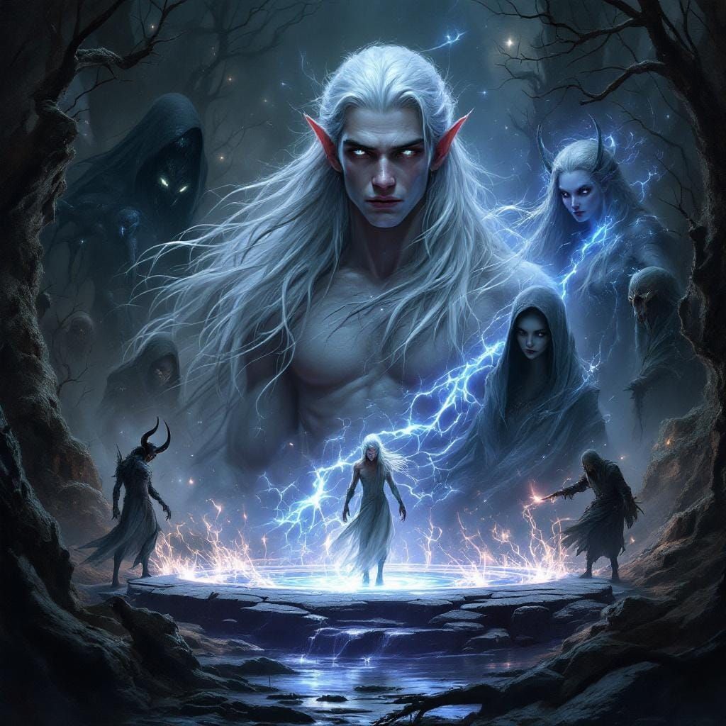 Ethereal Elf Portrait in Dark Dimension