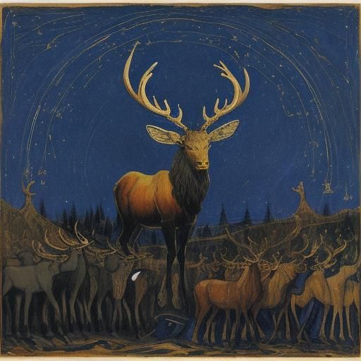 Ethereal Elk Disappears into the Night, Leaving Cosmic Harmo...