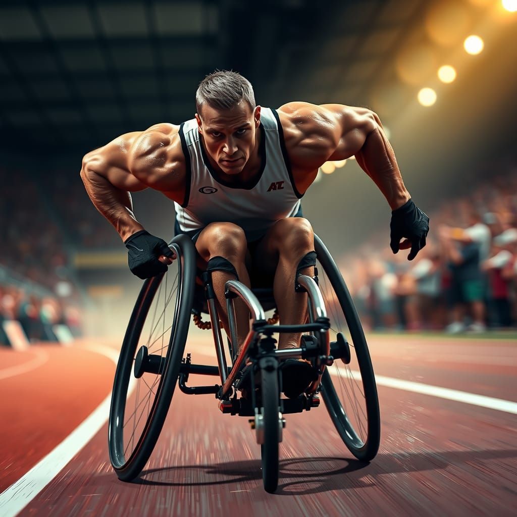 Powerful Athlete Races to Victory