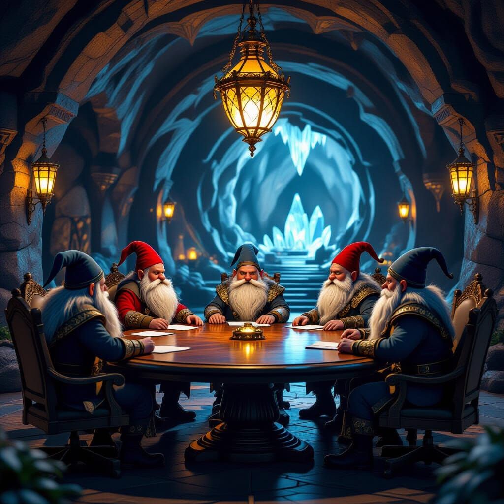 Dwarven Council Business Meeting in Grand Underground Hall