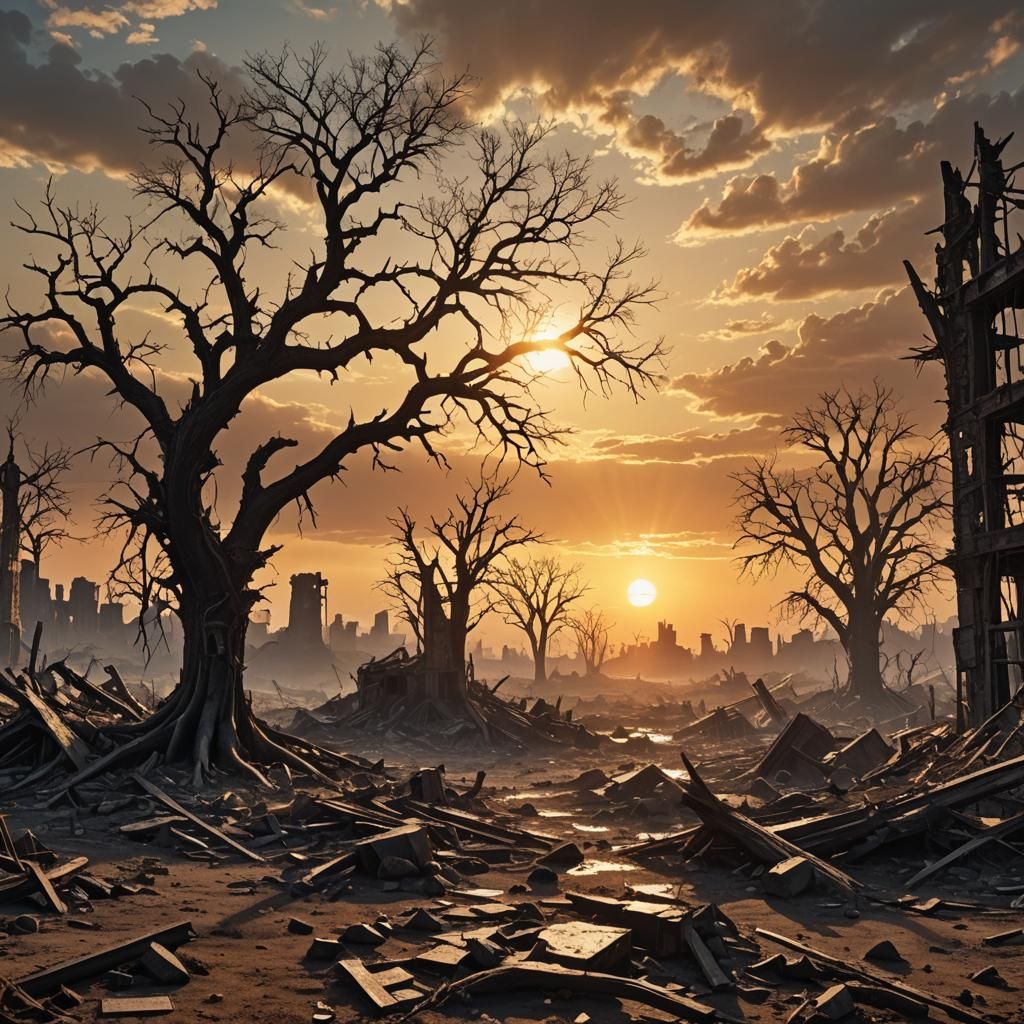 Apostolic Ruins Amidst a Barren Wasteland in Post-Apocalypti...