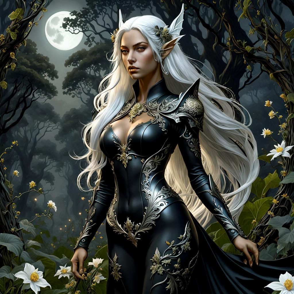 Dark Elf Warrior in Enchanted Forest