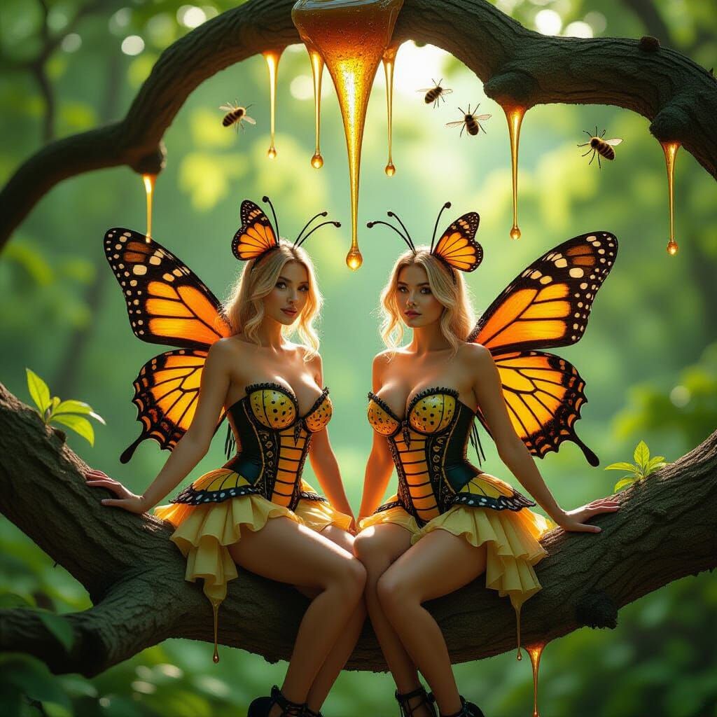 Fantasy Photo of Women as Butterfly and Bee