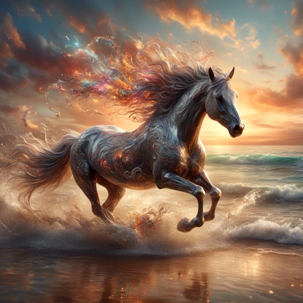 Equestrian Beach Scene