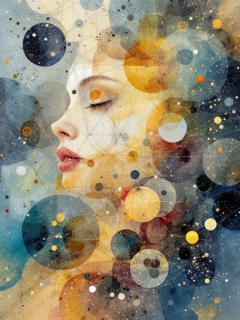 Breaking Geometry Petri Effect Silverpoint Resin Acrylic