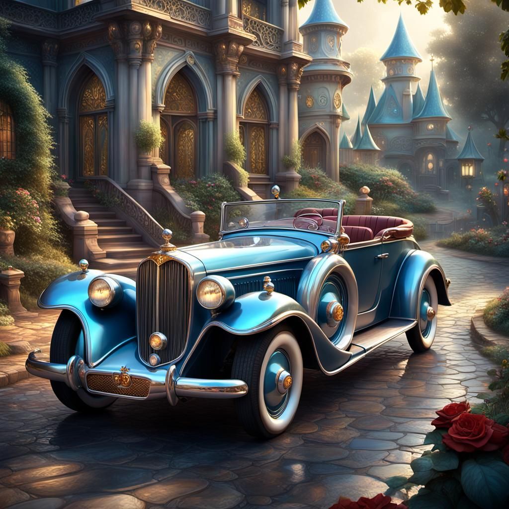 Cinderella's Enchanted Vintage Carriage in Fantasy Style